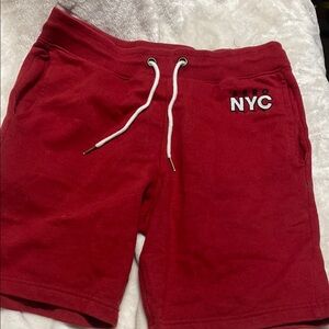 Aeropostale Red Athletic Shorts with NYC Embroidery (size small)